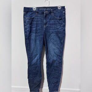 American Eagle Outfitters Dark Blue Ankle Jeans